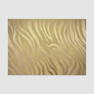 Papel De Seda Estampa de Zebra em Bronze Dourado Safari Glam da 