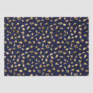 Papel De Seda Estampa Ousada de Leopardo Azul Padrão Animal Gl