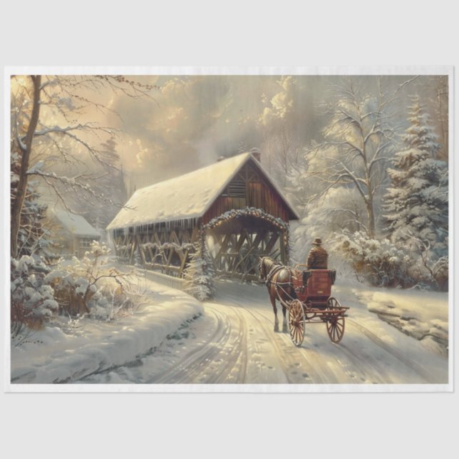 Papel De Seda Estarei em casa no Natal (Frente )