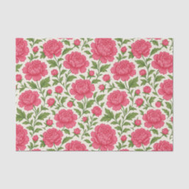 Papel De Seda Estéticas Peônias Rosadas Exuberantes Florais