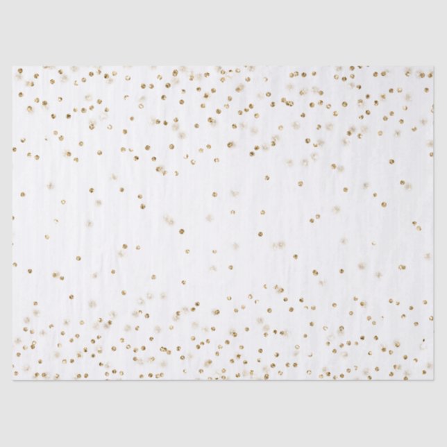Papel De Seda Estilhaço de confete Dourado branco     (Frente )