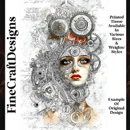 Papel De Seda Estilo Blueprint Industrial Steampunk M8 Decoupage