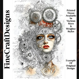 Papel De Seda Estilo Blueprint Industrial Steampunk M8 Decoupage