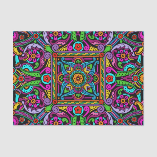 Papel De Seda Estilo boémio do vitral (Frente )