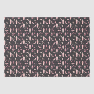 Papel De Seda Estilo branco, bruxaria-vampiro, preto e rosa