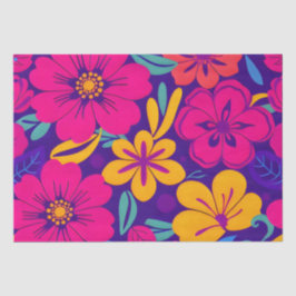 Papel De Seda Estilo Colorido Blooms-Dopamina - Flores Retro