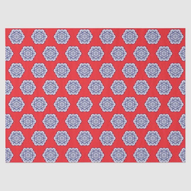 Papel De Seda Estilo da China Azul com criaturas (Frente )