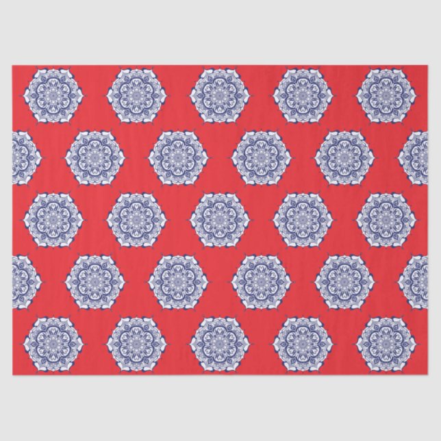 Papel De Seda Estilo da China Azul com criaturas (Frente )