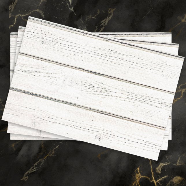 Papel De Seda Estilo de Campo Russo de Madeira Branca Efeito Mad (Tissue paper with a white wooden appearance, ideal for rustic crafts and gift wrapping)