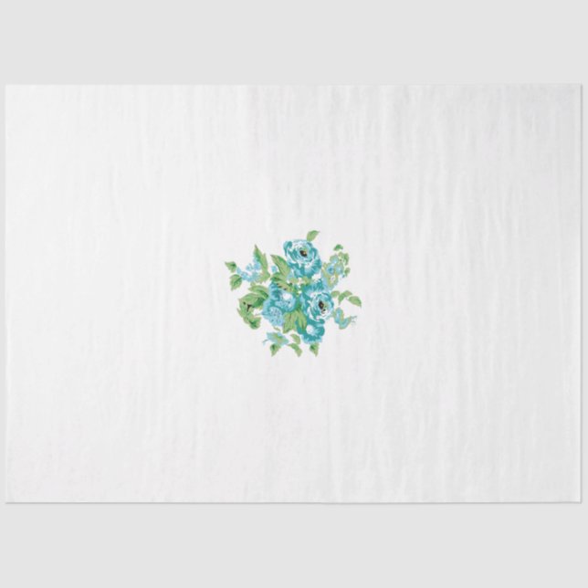Papel De Seda Estilo Decorativo, Mint Cream, Fountain Blue, Teal (Frente )