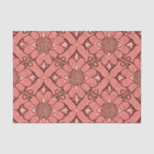 Papel De Seda Estilo Design de Latice de Flor Victoriana Sangria