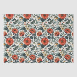 Papel De Seda Estilo Floral Vintage Colorido