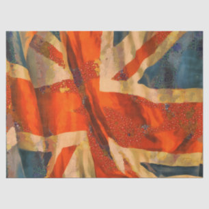 Papel De Seda Estilo Grunge Union Jack British Flag Waving