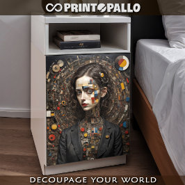 Papel De Seda Estilo Mondrial, mulher moderna, Tissue Paper