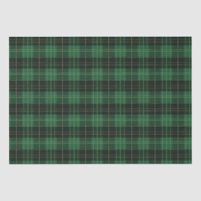 Papel De Seda Estilo Natal Verde e Preto Xadrez de Natal (Frente )