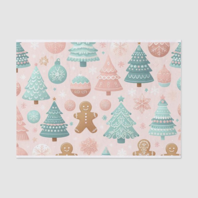 Papel De Seda Estilo nórdico Pão de pão e árvore de Natal (Frente )