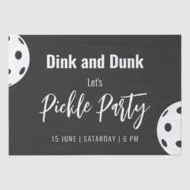 Papel De Seda Estilo Retro Neon Black Themed Pickleball Birday