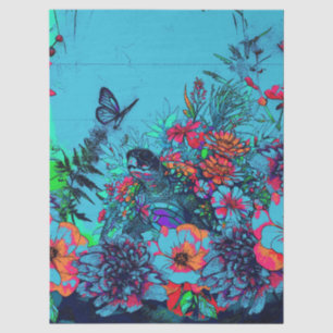 Papel De Seda Estilo Único de Arte Urbana Tartaruga Floral