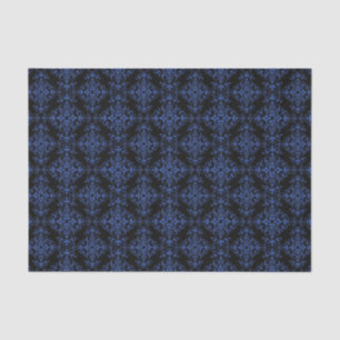 Papel De Seda Estilo Vintage Elegante Damasco Azul Preto