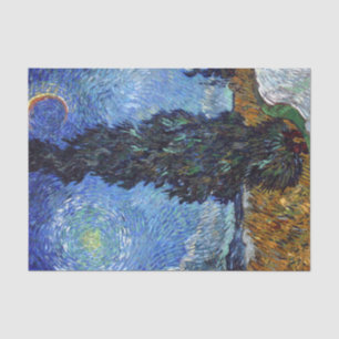 Papel De Seda Estrada Com Ciprestes Impressionismo Van Gogh