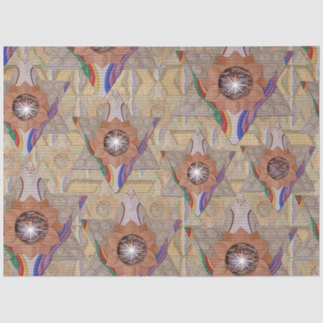 Papel De Seda "Estrela de David" em couro e camuflado (Frente )