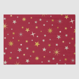 Papel De Seda Estrela de Natal Vermelha de prata Dourada Elegant