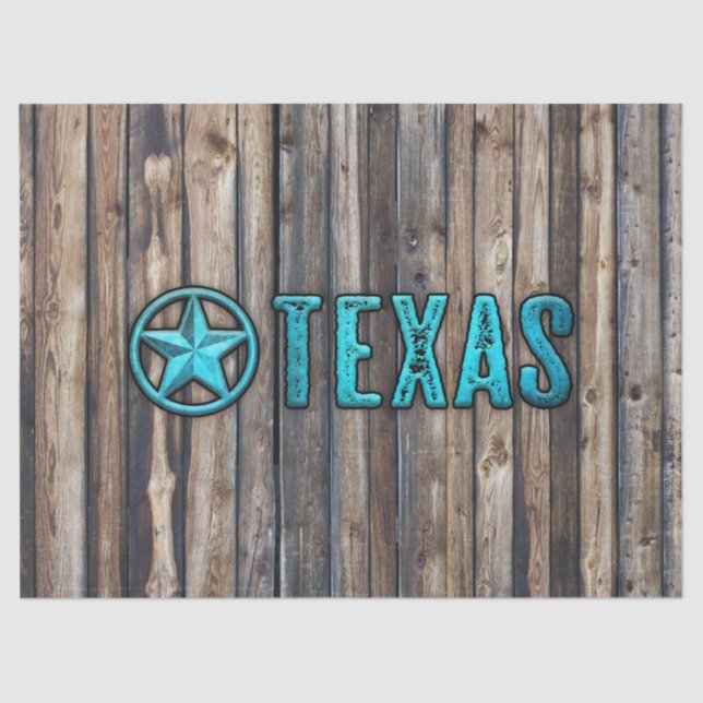 Papel De Seda Estrela de Texas rústica (azul) (Frente )