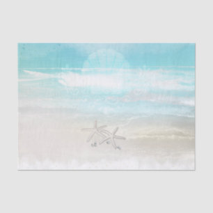 Papel De Seda Estrela do Mar Branca da Praia Casamento de Verão