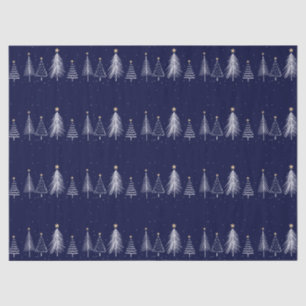 Papel De Seda Estrela marinho azul de inverno de pinheiros