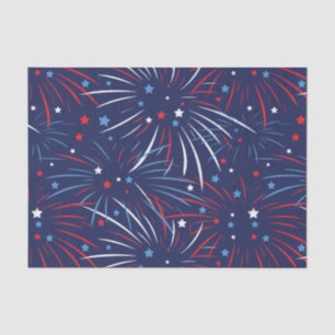 Papel De Seda Estrelas azuis brancas vermelhas dos