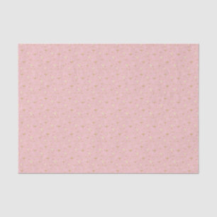 Papel De Seda Estrelas brilhantes Douradas, rosa e douradas