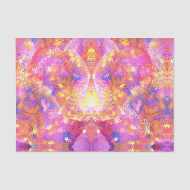 Papel De Seda Estrelas Cósmicas em uma galáxia de vermelhos cor- (Frente )