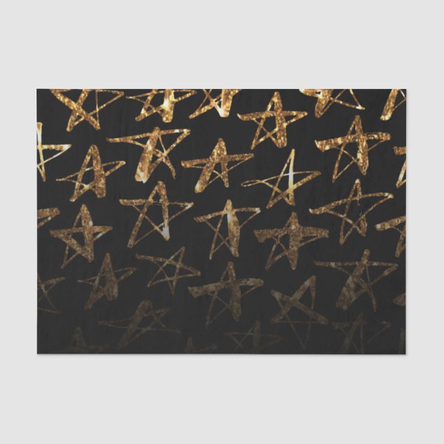 Papel De Seda Estrelas de brilho do ouro (Frente )