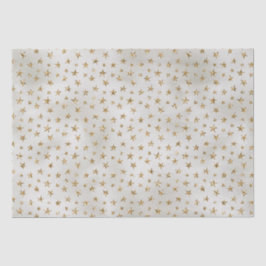 Papel De Seda Estrelas de brilho Dourado branco da Pérola