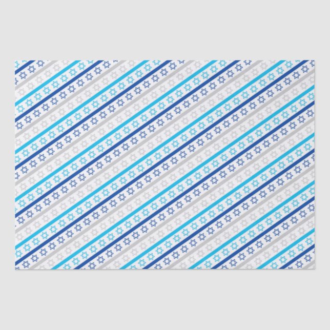Papel De Seda Estrelas de Davi para o Hanukkah  (Frente )