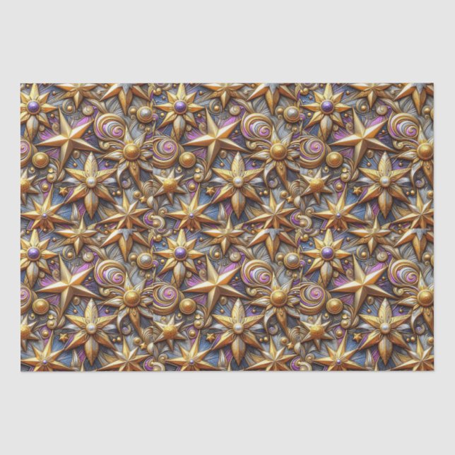 Papel De Seda ~ Estrelas de natal ~ (Frente )