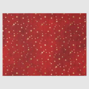 Papel De Seda Estrelas de Natal de Inverno em Folha de Ouro e Ve