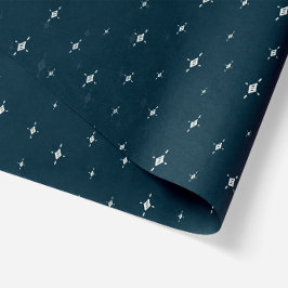 Papel De Seda Estrelas de Natal Geométricas em Azul Marinho