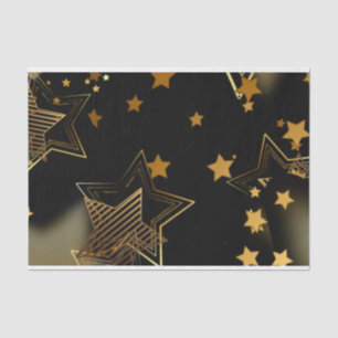 Papel De Seda Estrelas de Ouro Elegante Feliz Natal