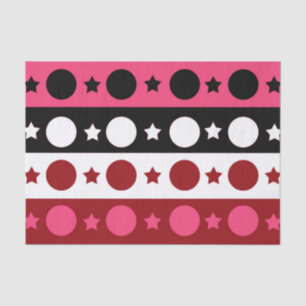 Papel De Seda Estrelas do Círculo Branco Cor-de-rosa - Design