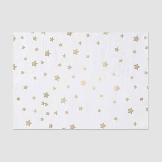 Papel De Seda Estrelas Douradas (Frente )