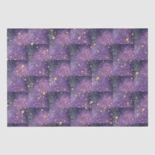 Papel De Seda Estrelas Douradas de Faíscas Roxas de Ocasião