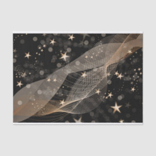 Papel De Seda Estrelas Douradas e brilhantes mágicas Cordas e Lu