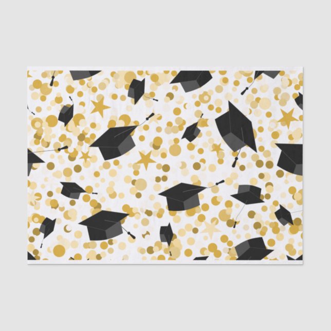 Papel De Seda Estrelas e Bonés do Tema de Graduação  (Frente )
