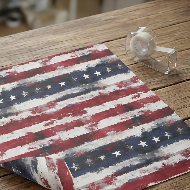 Papel De Seda Estrelas e Listras Rústicas Americanas – 10lb, 17" (Criador carregado)