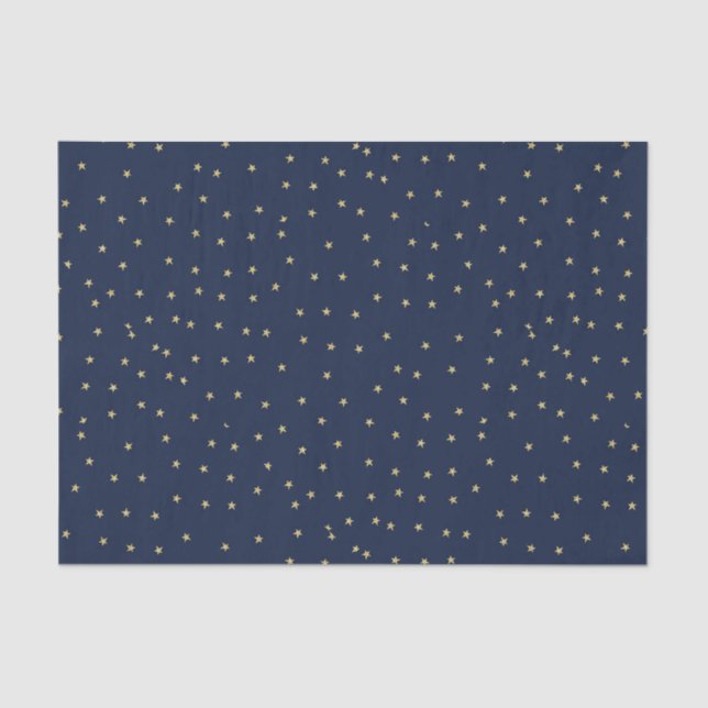 Papel De Seda Estrelas marinhos E Douradas (Frente )