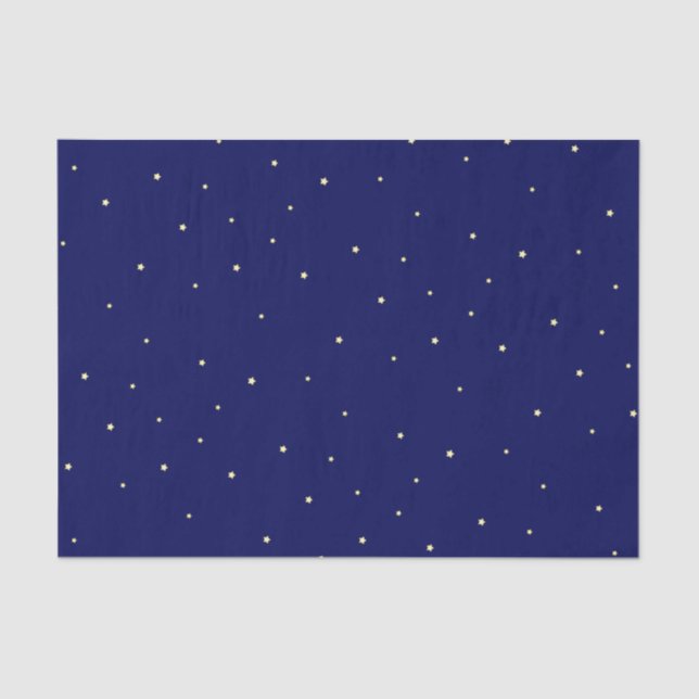 Papel De Seda Estrelas no Céu Azul da Meia-Noite (Frente )