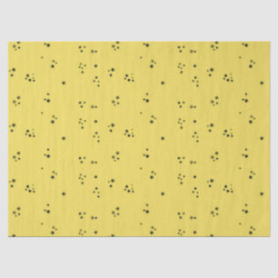 Papel De Seda Estrelas pretas no amarelo
