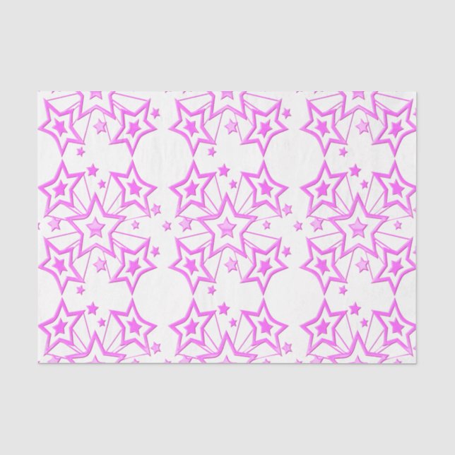 Papel De Seda Estrelas Rosa (Frente )
