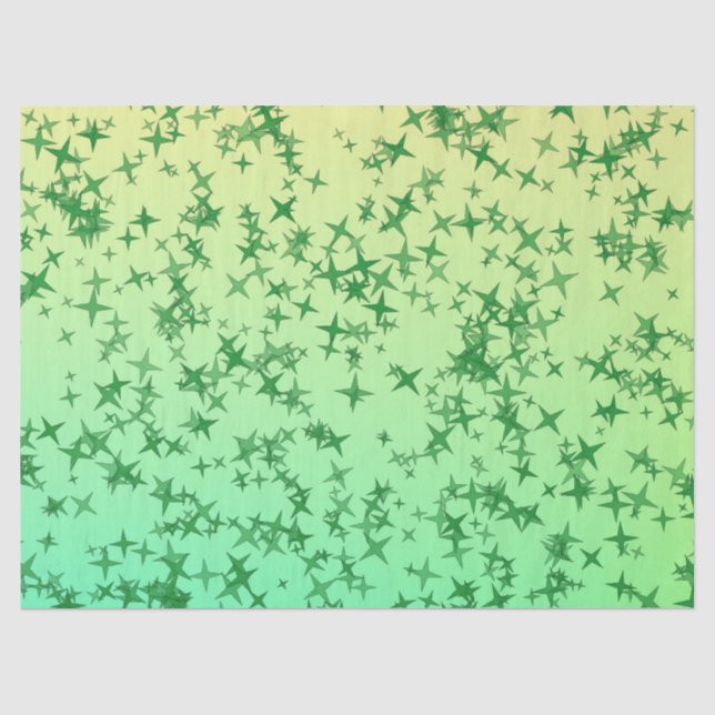 Papel De Seda Estrelas Verdes (Frente )